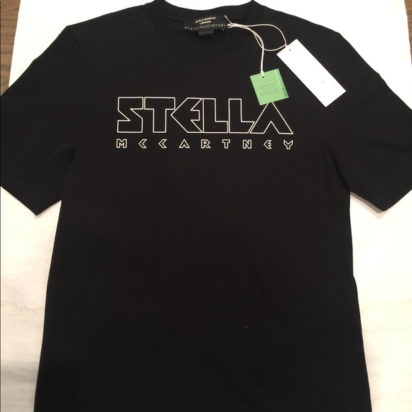 Stella McCartney cotton logo black short sleeve  T-shirt MED - Picture 4 of 6